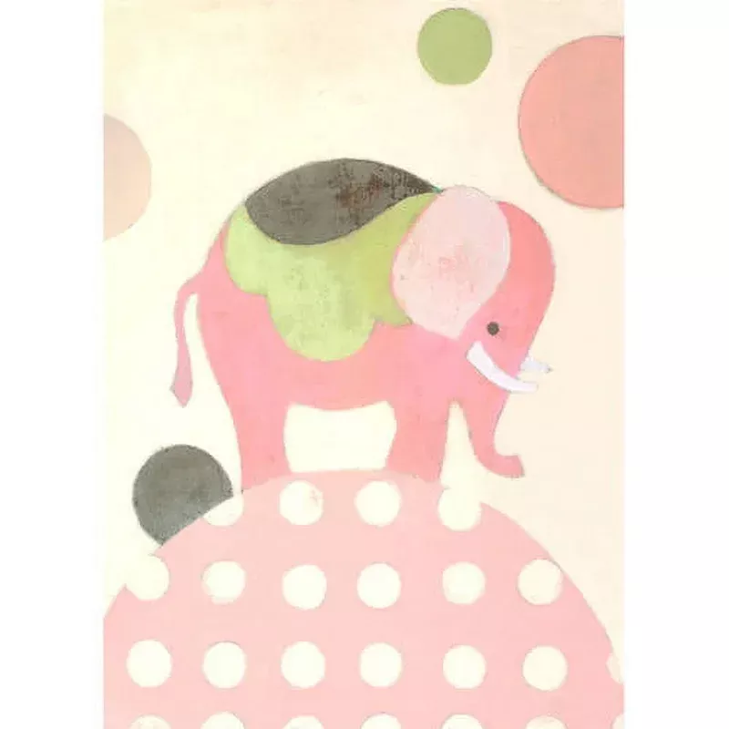 Oopsy Daisy Ella Elephant 10 inch Canvas Wall Art – Blue & Yellow